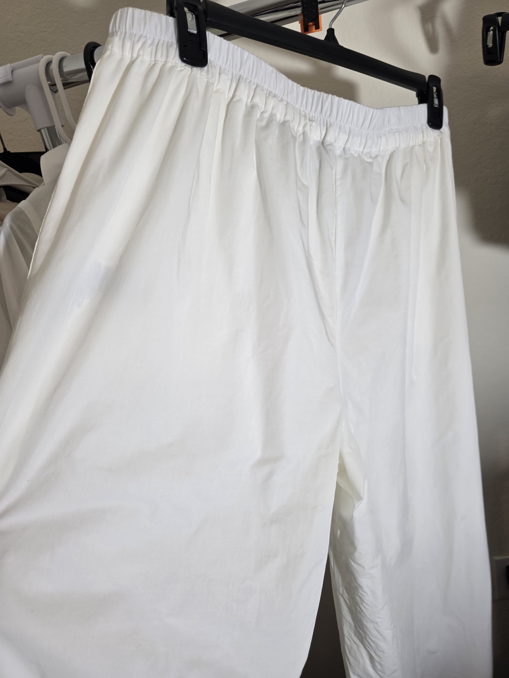 DKNY White Wide Leg Pants Lined Tencel Size 16 XL Aero Logo - Picture 6 of 8